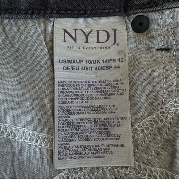 NYDJ Marilyn Straight Jeans Washed Black/Gray High Rise 5 Pocket Denim Size 10 - Picture 6 of 7
